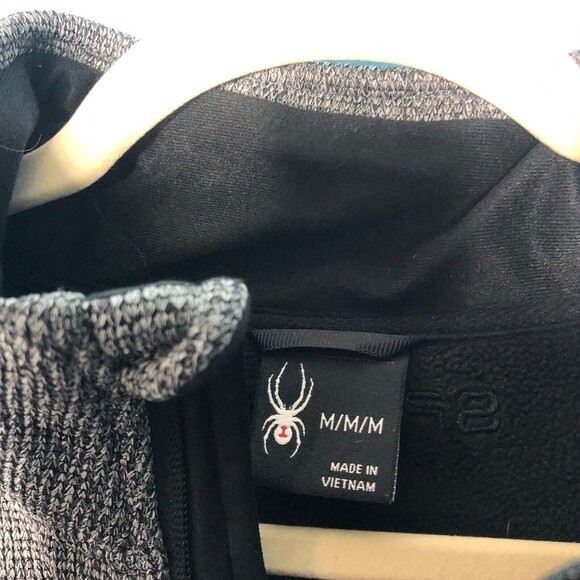 Spyder Sweater Mens Medium Gray 1/4 Zip Sweatshirt Fleece - Picture 2 of 9